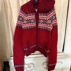 Hollister Red Patterned Kids Sweater